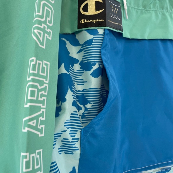 Champion Think 450 NBPA Rare Lightweight Half Zip Jacket Blue and Green - Picture 3 of 15